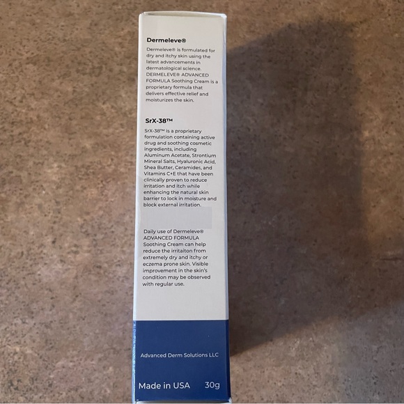 NWT Dermeleve Cream for Dry, Itchy Irritated Skin.  30 g. - Picture 2 of 7